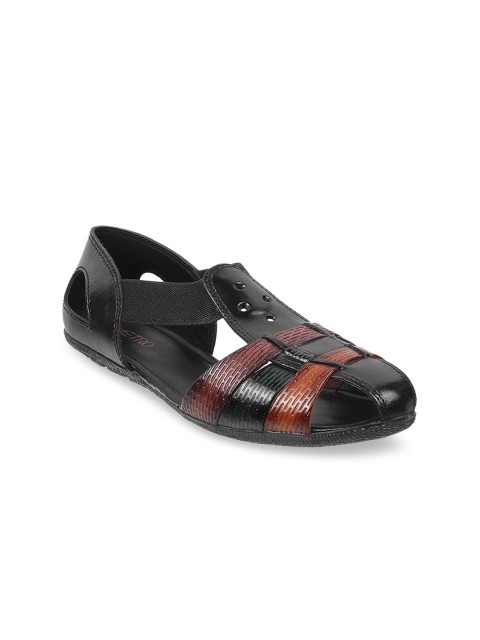 

Metro Women Black Leather Flats