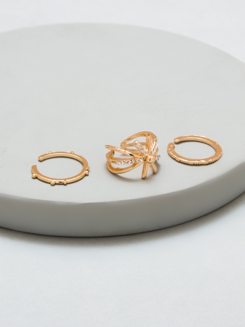 

Pipa Bella Gold-Toned Set of 3 Open-Ended Rings