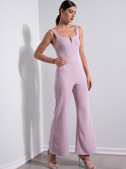 

ZALORA OCCASION Lavender Solid Culotte Jumpsuit