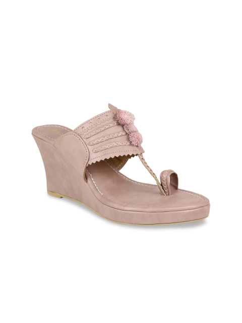 

Inc 5 Peach-Coloured Embellished Ethnic Wedge Sandals