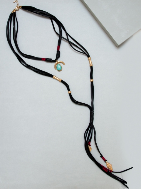 

Pipa Bella Black & Gold-Toned Layered Choker Necklace