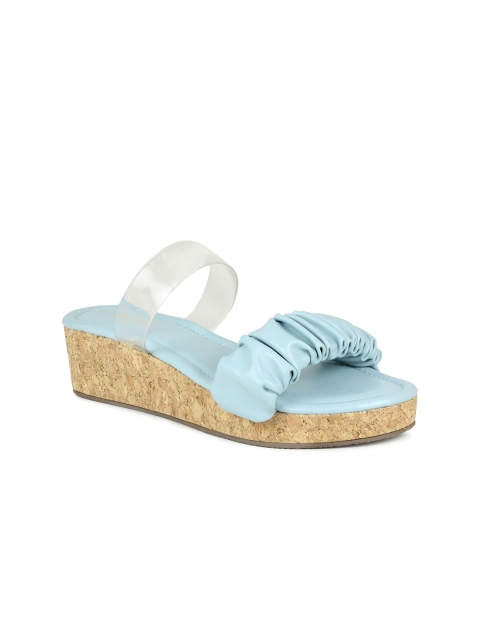 

Inc 5 Blue Wedge Sandals