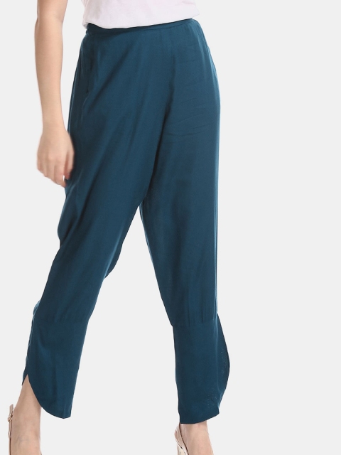 

Bronz Women Teal Tulip Hem Dobby Pants