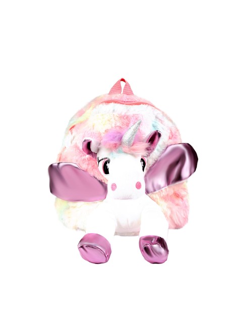 

Spiky Unisex Kids White & Pink Embellished Backpack