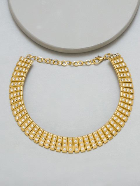 

Pipa Bella Gold-Toned Stone-Studded Choker Necklace