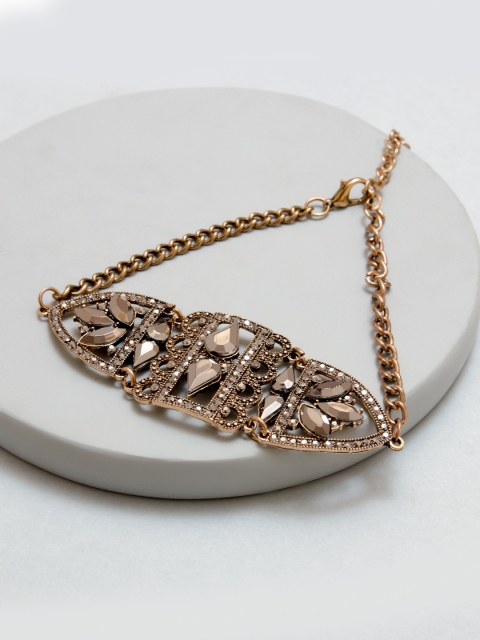 

Pipa Bella Antique Gold & Gunmetal-Toned Embellished Choker Necklace