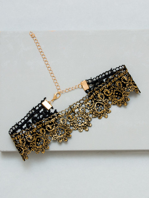 

Pipa Bella Gold-Toned & Black Choker Necklace