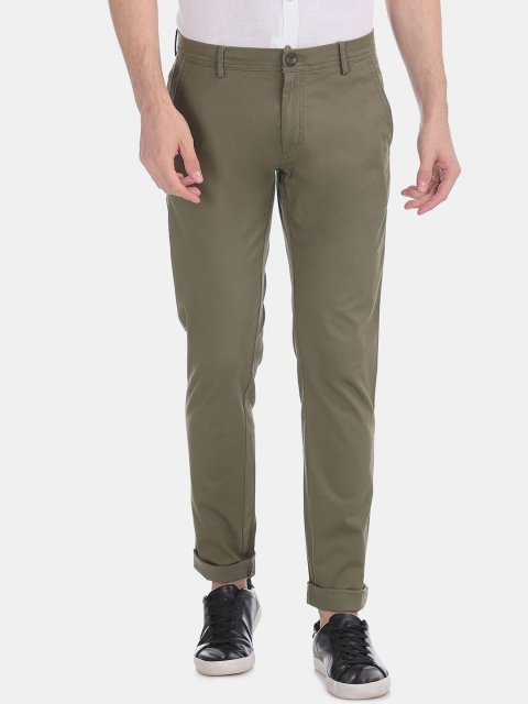 

Ruggers Men Olive Green Slim Fit Trousers