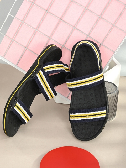 

AfroJack Men Black & Yellow Comfort Sandals