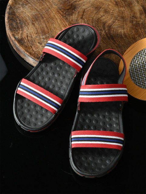 

AfroJack Men Red & Blue Comfort Sandals
