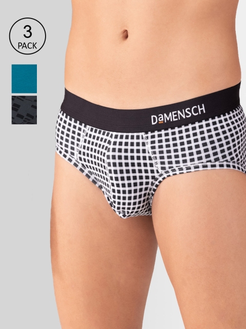 

DaMENSCH Men Pack of 3 Deo-Soft Deodorizing Briefs, Multi