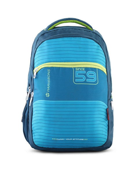 

Harissons Unisex Blue & Green Colourblocked Backpack