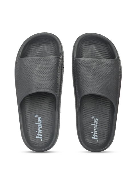 

HIROLAS Men Black Solid Rubber Sliders