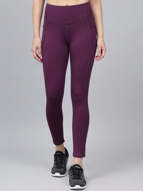 

skyria Women Burgundy Solid Tights