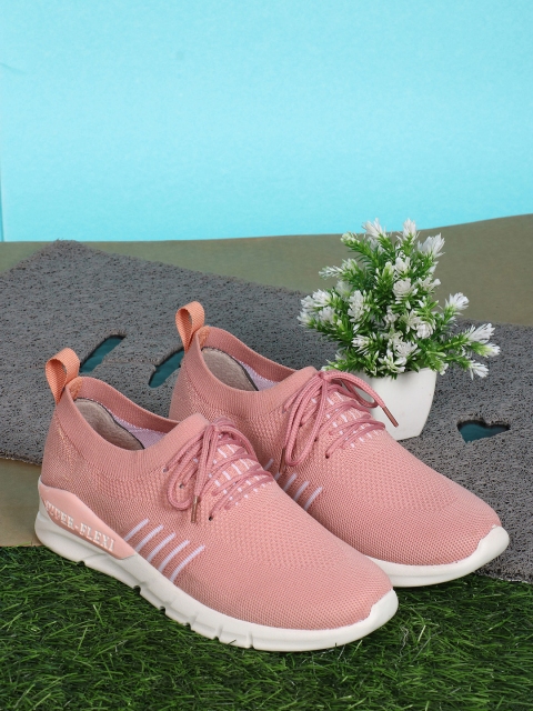 

Longwalk Women Peach-Coloured Mesh Air Walk Walking Shoes