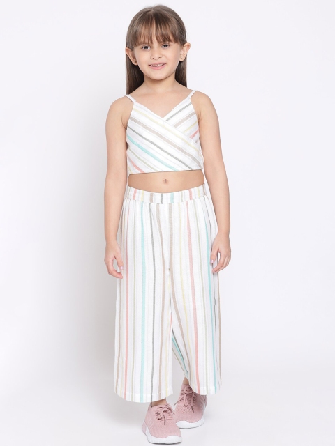 

Nauti Nati Girls White & Blue Striped Top with Palazzos
