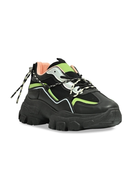 

Jove Women Black Colourblocked Sneakers