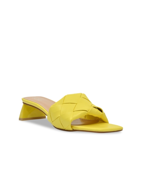 

Jove Yellow PU Block Sandals