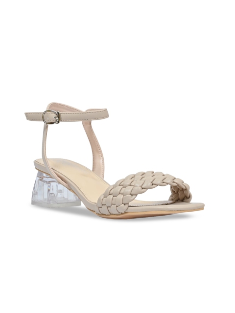 

Jove Beige PU Block Sandals