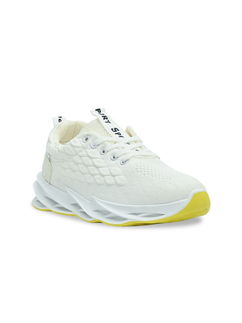 

Jove Women White Woven Design Sneakers