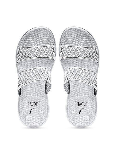 

Jove Women Silver-Toned Open Toe Flats