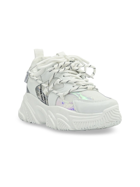 

Jove Women White Printed Sneakers