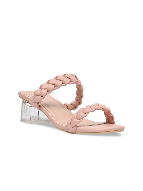 

Jove Nude-Coloured PU Block Sandals