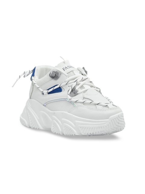 

Jove Women White Woven Design Sneakers