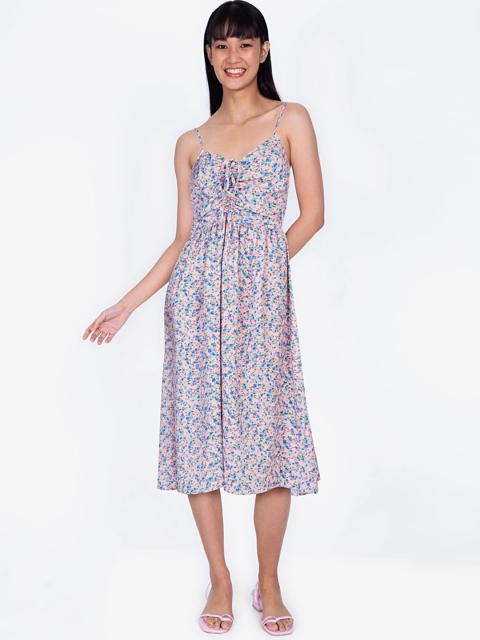 

ZALORA BASICS Multicoloured Floral A-Line Dress, Multi