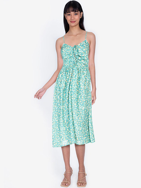 

ZALORA BASICS Turquoise Blue Floral Dress