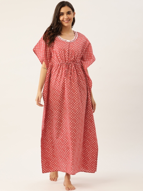

Sweet Dreams Coral Printed Maxi Nightdress