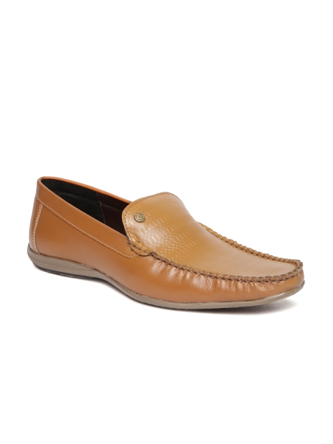 

Alberto Torresi Men Tan Brown Textured Loafers