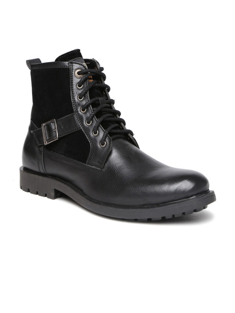 

Alberto Torresi Men Black Solid HighTop Boots
