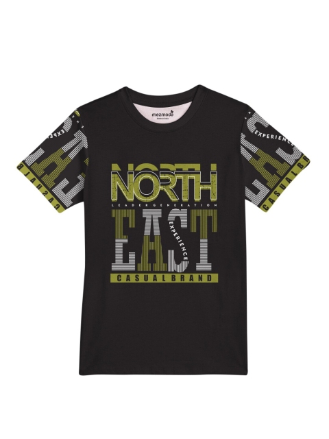 

mezmoda Boys Black & Green Printed Dri-Fit T-shirt