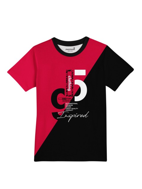

mezmoda Boys Red & Black Colourblocked Dri-Fit T-shirt