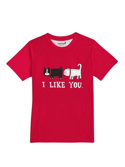 

mezmoda Boys Red & White Printed Dri-FIT T-shirt