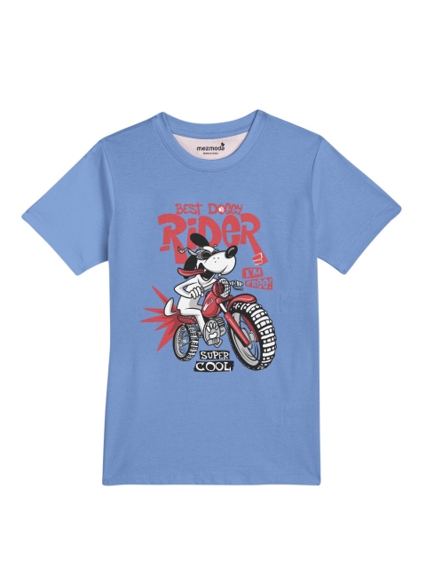 

mezmoda Boys Blue & Red Printed Dri-FIT T-shirt