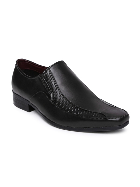 

Alberto Torresi Men Black Textured Semiformal Slip-Ons