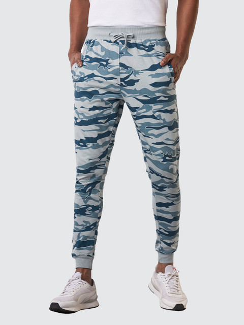 

The Souled Store Men Blue Camouflage Printed Track Pant