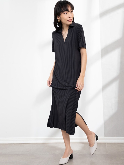 

ORIGIN BY ZALORA Black Striped A-Line Maxi Dress