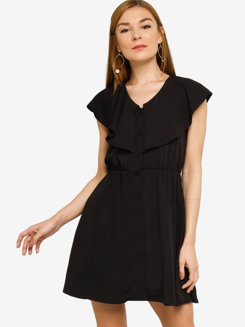 

ORIGIN BY ZALORA Women Black Solid A-Line Dress