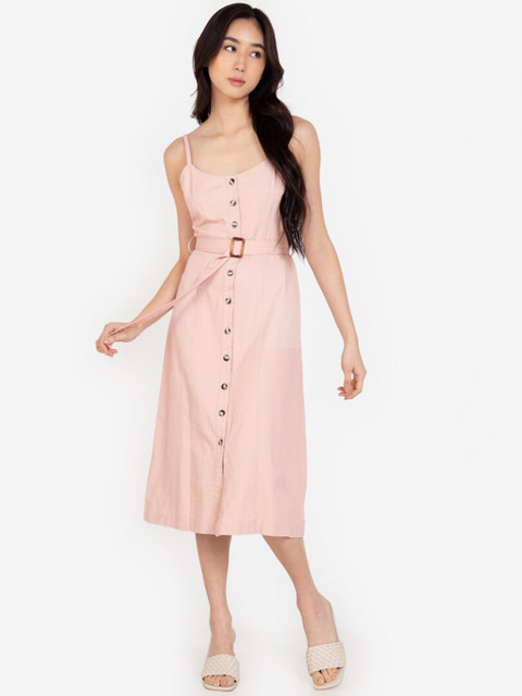 

ZALORA BASICS Pink A-Line Dress