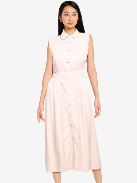 

ZALORA BASICS White Shirt Chambray Maxi Dress
