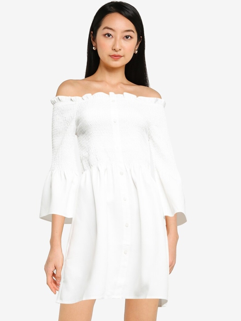 

ZALORA BASICS White Off-Shoulder Dress