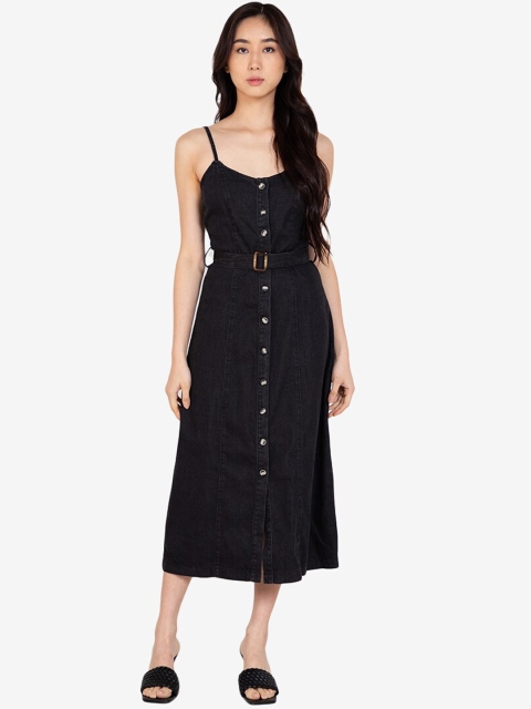 

ZALORA BASICS Black A-Line Midi Dress