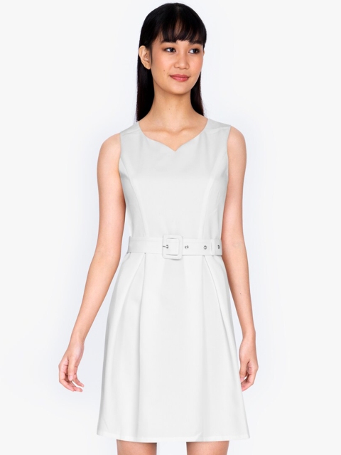 

ZALORA BASICS White A-Line Midi Dress