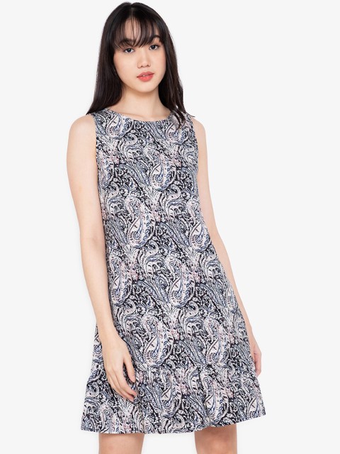 

ZALORA BASICS Women Black Paisley Printed A-line Dress