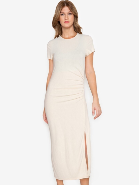 

ZALORA BASICS Beige Sheath Midi Dress