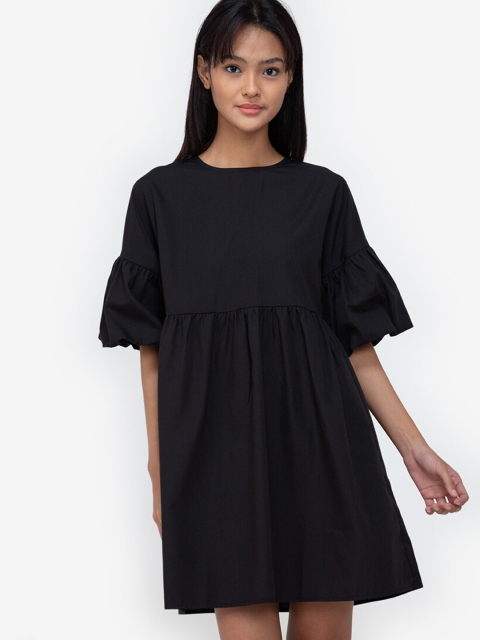 

ZALORA BASICS Black Layered A-Line Dress