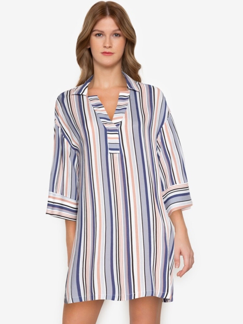 

ZALORA BASICS Multicoloured Striped Shirt Dress, Multi